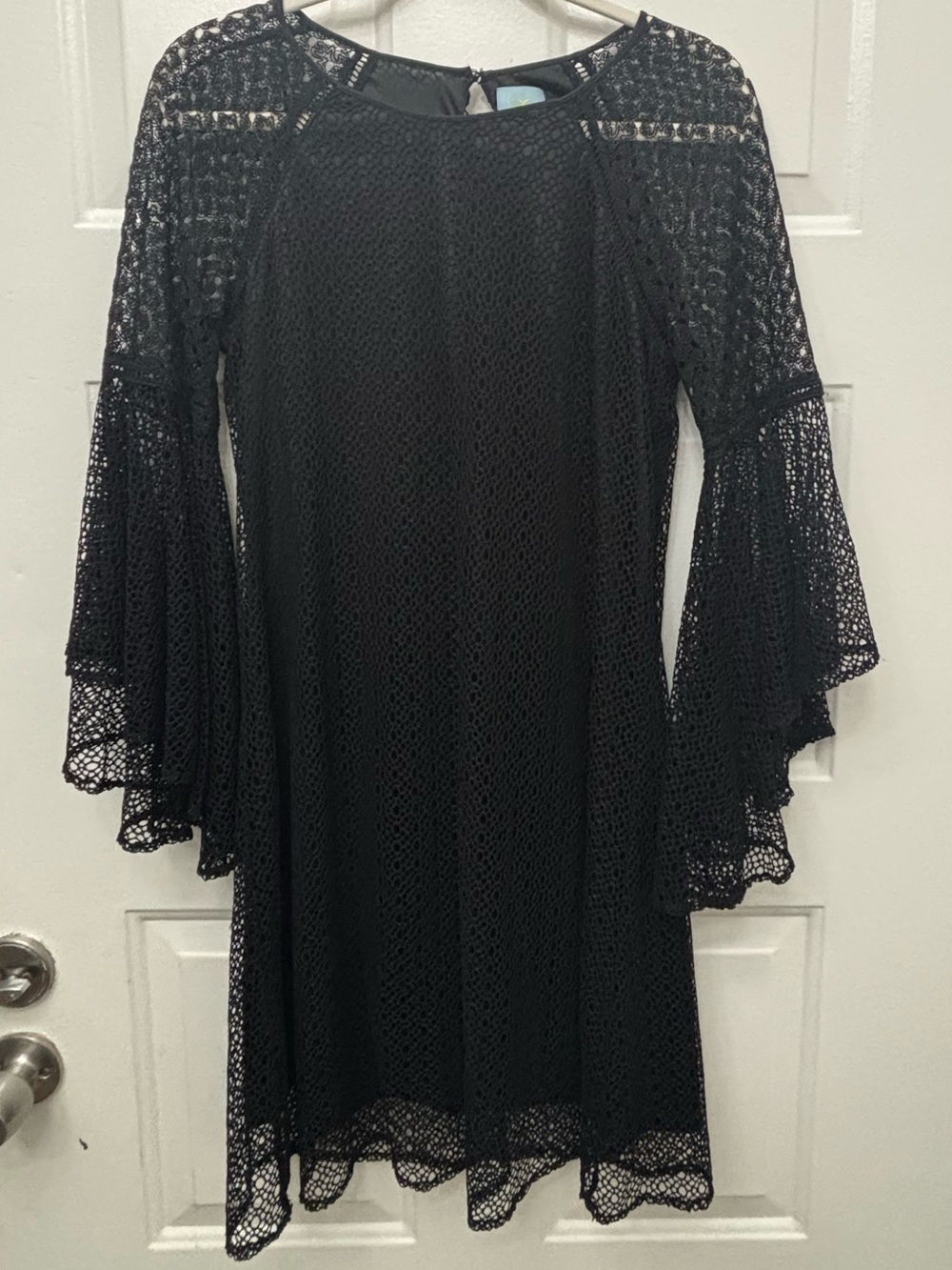 CeCe Black Lace Overlay Dress